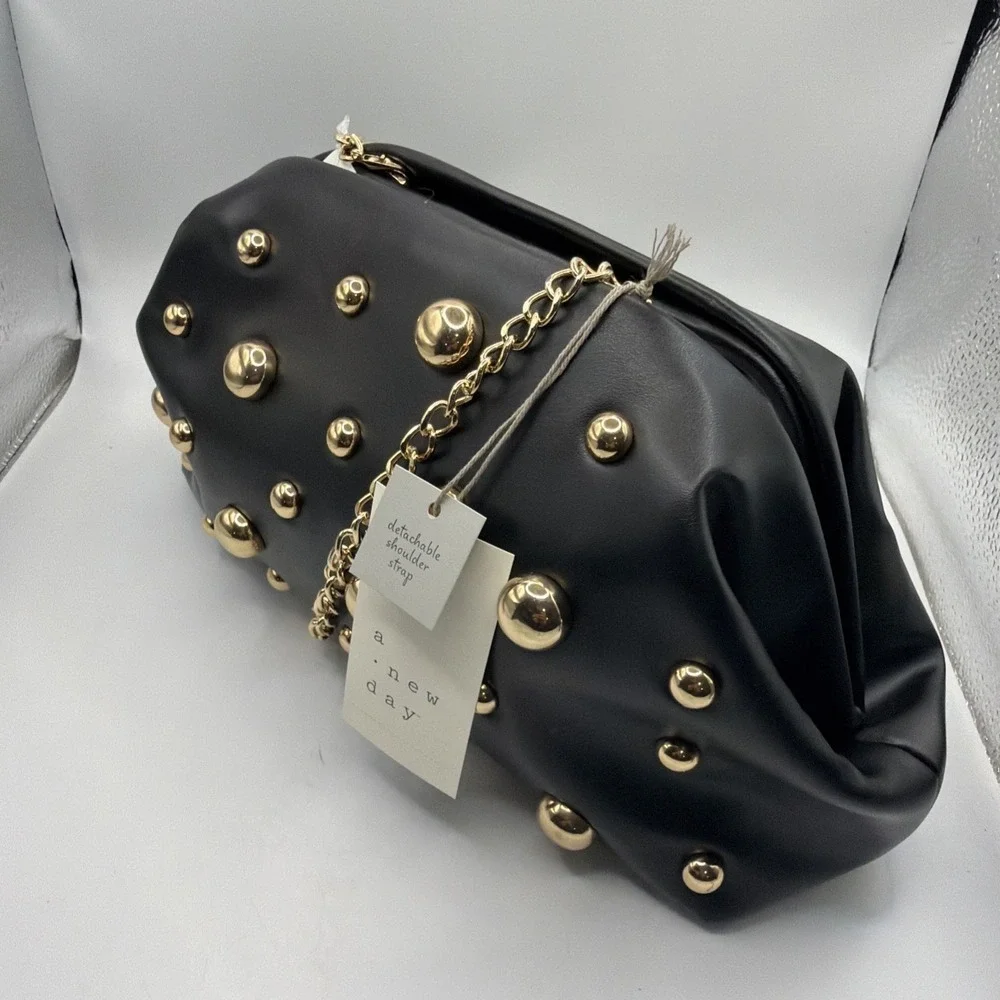 Studded Oversized Clutch - A New‎ Day Black. Brand New
